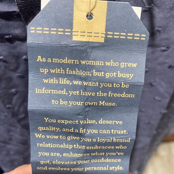 NWT Democracy Slate Blue Tank w Raised Dots Tie on back Stretch top underneath - Picture 11 of 12